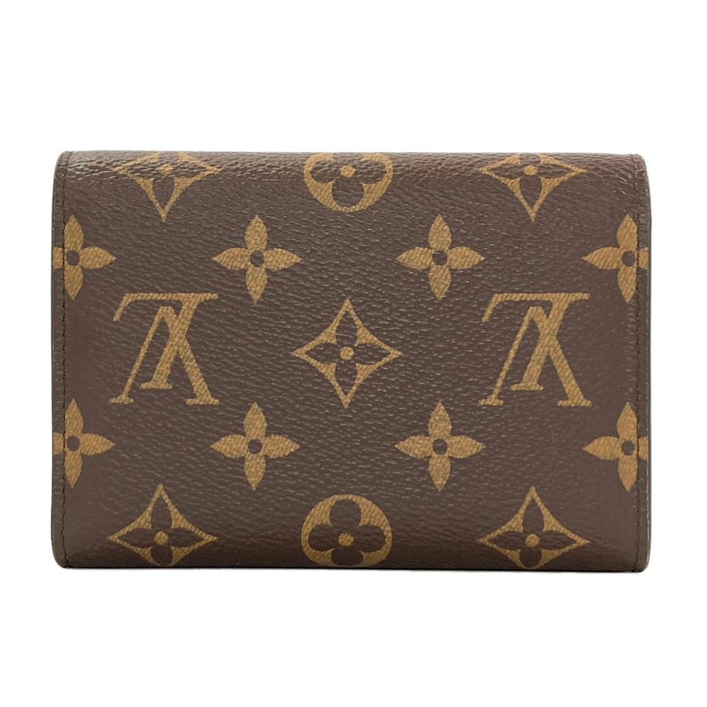 Louis Vuitton Portefeuille Flower Compact Trifold Wallet Coin Purse Canvas Brown